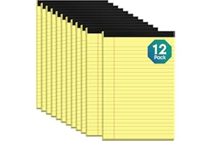 RONEKY Yellow Legal Pads 5x8 Notepads, 12 Pack Small Note Pads 5x8 College Ruled Perforated Memo Pad for Work, Narrow Ruled Lined Writing Pads, 30 Sheets Per Pad, Mini Notepad for Office Home School
