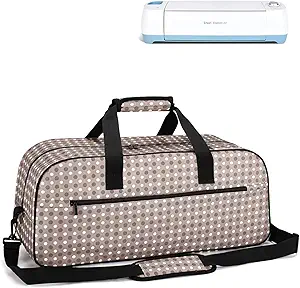 Yarwo Carrying Case Compatible with Cricut Maker, Cricut Explore Air (Air 2), Silhouette Cameo 3 and Cameo 4, Die-Cut Machine Travel Tote Bag with Pockets for Craft Tools and Supplies, Dots