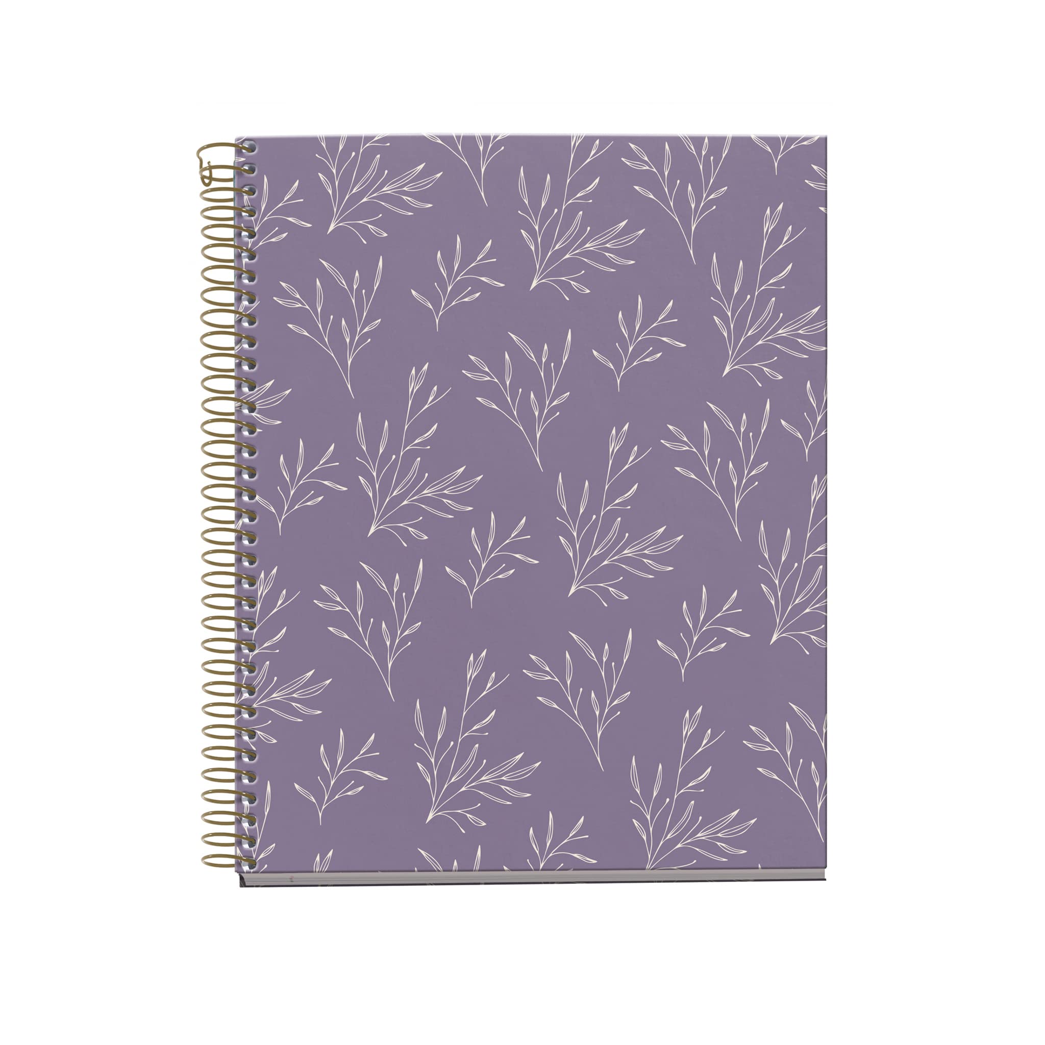 Miquelrius - A5 Notebook, 4 Colour Stripes, Horizontal Ruled 7 mm, 120 Sheets of 70 g/m², Spiral, Ruled Notebook, Garden Memories Collection, Lilac Flowers