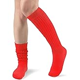 Witwot Slouch Socks Women Knit Knee High Boot Long Tube Scrunch Sock for Woman