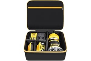 TANMQIN Tool Case Compatible with DEWALT 20V Max XR (DCW600B)/ for Makita XTR01Z 18V LXT Lithium-Ion Cordless Router, Sailcloth Storage Carrying Holder for Dewalt Batteries, Charger, Router Bits (Bag Only)