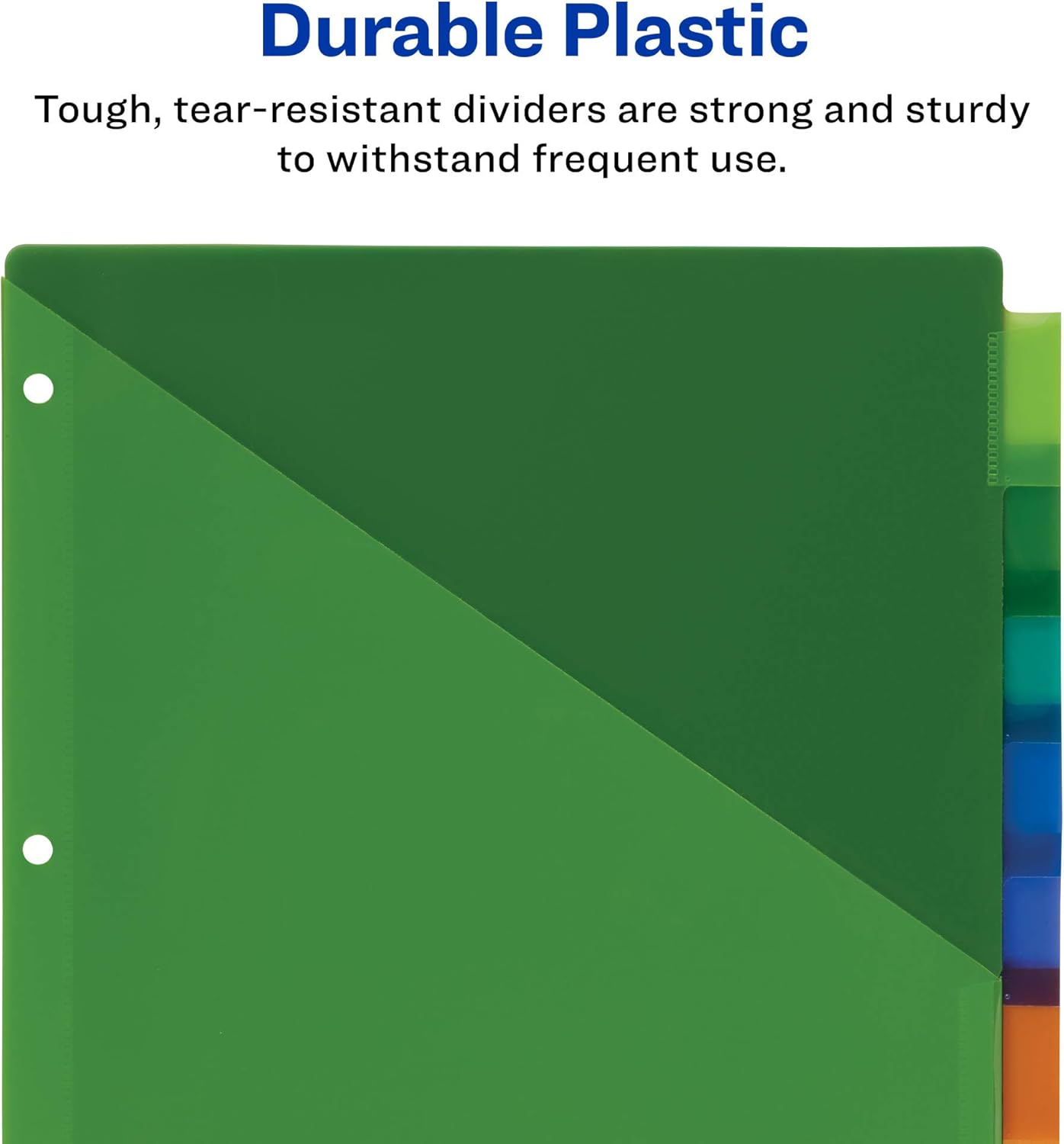 Avery 8-Tab Plastic Binder Dividers with Pockets, Insertable Multicolor Big Tabs, 1 Set (11907) : Binder Index Dividers : Office Products
