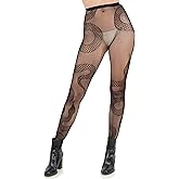 Sugar Sunday Womens Fishnet Patterned Tights with Designs Dark Alternative Pantyhose