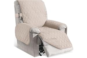 ROSE HOME FASHION RHF Anti-Slip Oversized Recliner Cover for Leather Sofa & Oversized Recliner Covers, Slipcovers for Recliner, Recliner Covers, Recliner Chair Covers, Double Diamond (Recliner-Oversized:Beige)