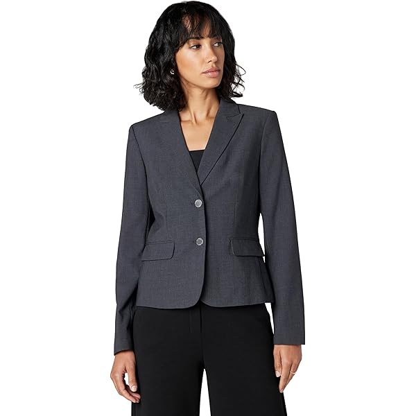 Calvin Klein Women's Classic Fit Straight Leg Lux Suit Pant, Navy, 6 Petite  at Amazon Women's Clothing store