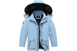 MOERDENG Kid's Waterproof Ski Jacket Warm Winter Coat Snowboarding Jackets Outdoor Windbreaker for Boys and Girls