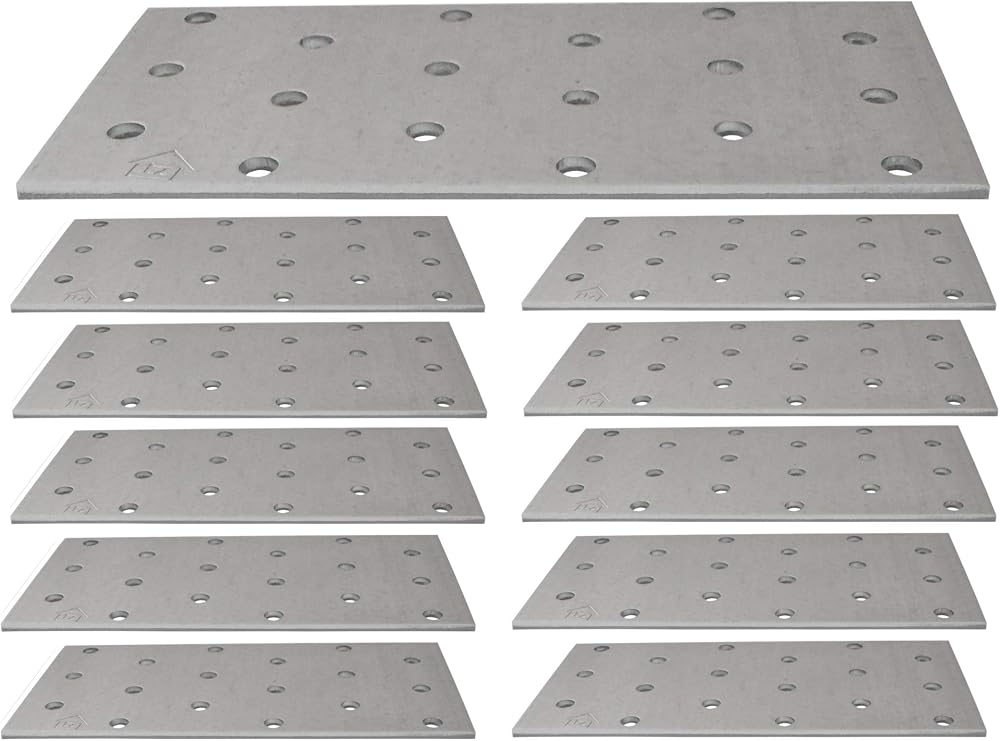 LLB Joining Plates Pack of 10 120x60x2mm Galvanised Z275 275g/m2 18 Holes