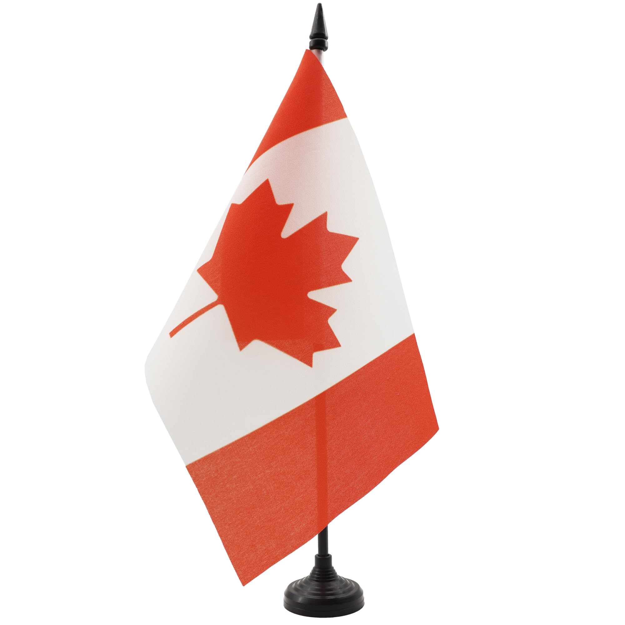 AZ FLAG Canada Table Flag 5'' x 8'' - Canadian Office Decoration 100% Polyester 21 x 14 cm - Mini Desk Flag with Pole and Black Plastic Base