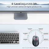 TECKNET Wireless Mouse 4800 DPI 2.4G 6 DPI Levels Silent USB 50ft Gray view 2