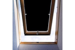 ZHhan Blackout Roof Skylight Blind Window Curtain for Velux F06 206 Roof Windows with Sucker UV Protection Without Drill and Easy InstallationSucker（Black,16.9"x30.7")