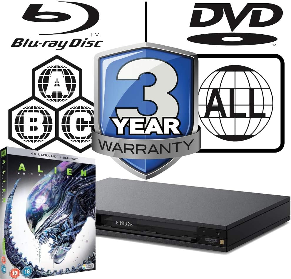 Sony UBP-X1100ES MULTIREGION Blu-ray Player Bundle with Alien Ultra HD 4K Blu-ray Disc