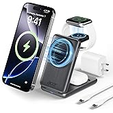 Acer 3 in 1 Charging Station for iPhone, Wireless Charger Stand,15W Fast MagSafe Charger for iPhone 17 16 15 14 13 12 Series-Apple Watch 10 9 8 7 6 5 4 3 2 SE and Ultra Series-Airpods 4 3 2 Pro Series