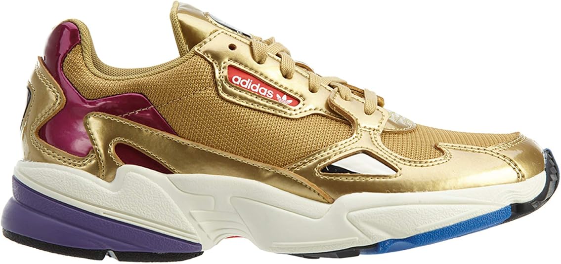 adidas falcon women's colorblock metallic sneakers