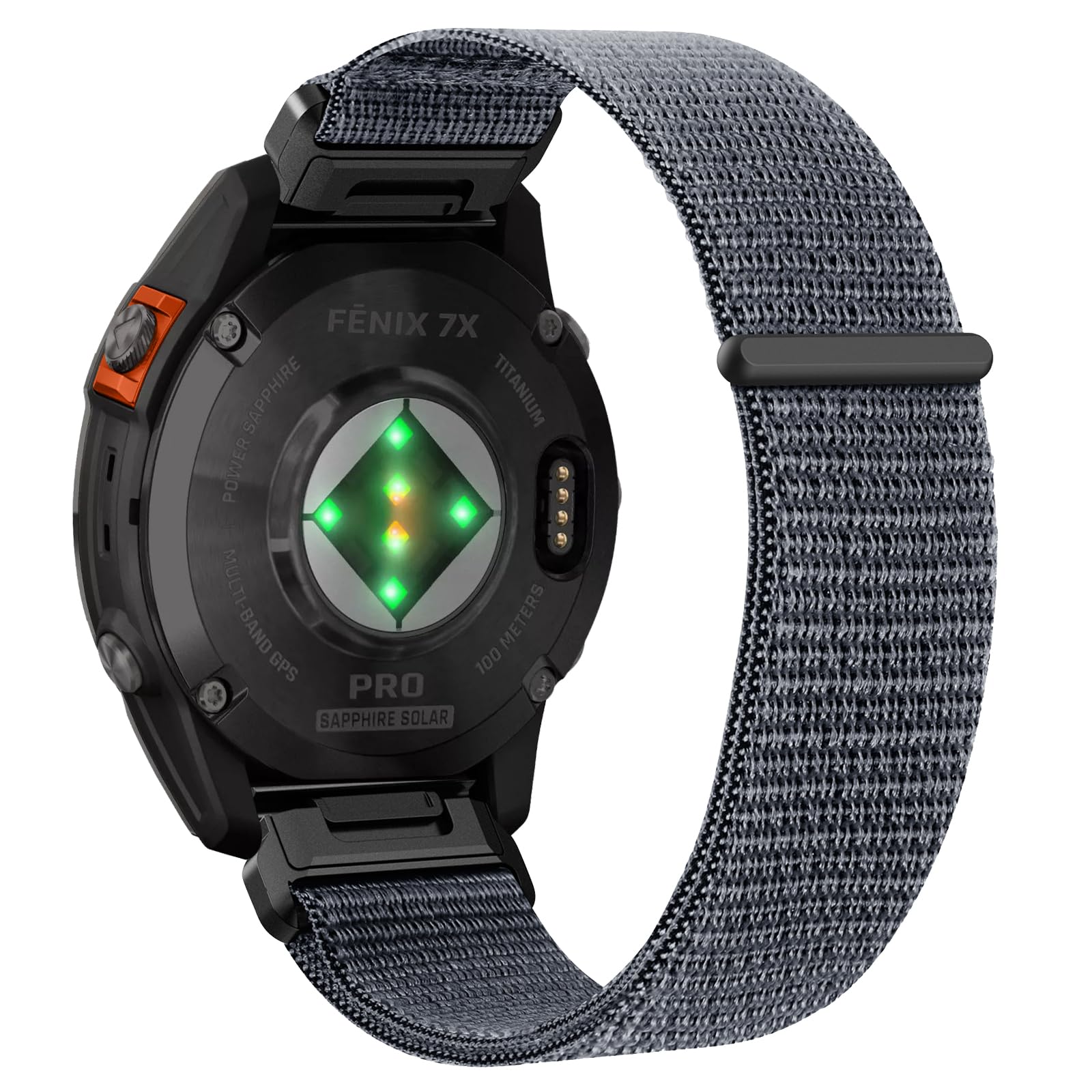Niboow QuickFit 26mm Strap for Garmin Fenix 8 51mm/Fenix 7X Pro Solar/Fenix 7X/Fenix 6X/Fenix 6X Pro/Fenix 5X/Fenix 5X Puls, Nylon Breathable Watch Band for Garmin Enduro 3/Epix 2 Pro 51mm - Grey