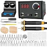 FIRElood Wood Burning Tool, Wood Burner kit Pen 25~750℃, Wood Burning kit with Digital Thermometer Temperature Adjustable Tem