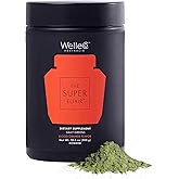 WelleCo The Super Elixir Daily Greens Powder, Probiotic Drink Mix with Whole Foods, Gluten Free, Vegan Gut Health Powder, Energy, Immunity, Healthy Skin, Hair & Nails (Jar, Blood Orange)