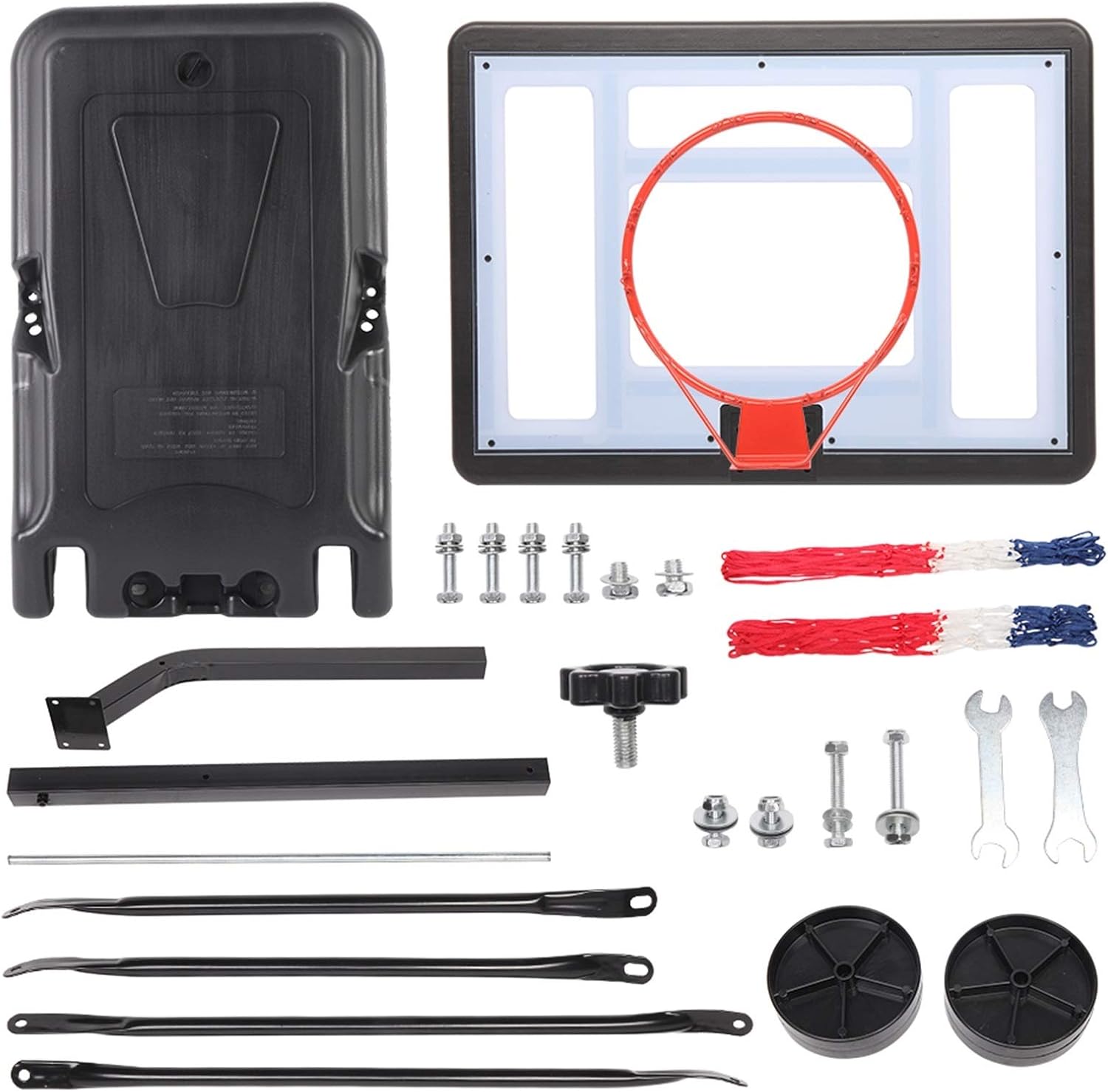 RICHU Basketball Hoop Stand, Portable Movable PVC Transparent Backboard Basketball Stand (Basket Adjustment Height 45''-53'') Maximum Applicable for 7# Ball : Sports & Outdoors