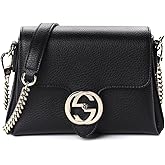 Gucci Interlocking G Black Leather Chain Shoulder Bag 510302
