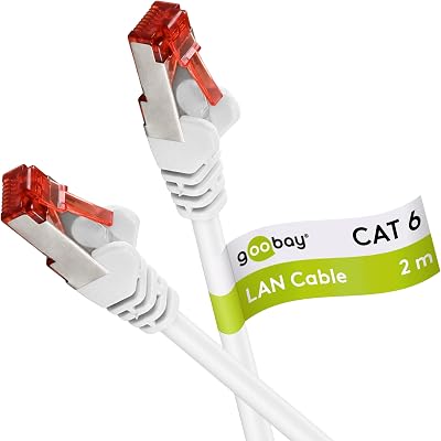 Goobay FTP Cat 6 Ethernet LAN Network Cable, 2m, White