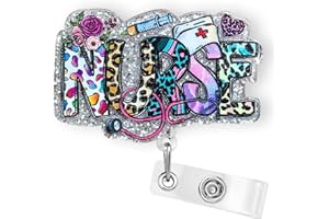 BYDEVIA Funny Nurse Badge Reel Holder Retractable, Cute Nurses Week Gifts ID Badge Reel with Alligator Clip & 24” Durable Nylon Cord for Nurse Nursing School Student RN CNA LPN & Medical Personnel | Acrylic