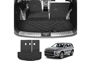 Custom for Hyundai Palisade 2020-2025 Cargo Mats Trunk Liner with 3rd Backrest Mat All Weather TPE Protection Mat Accessories