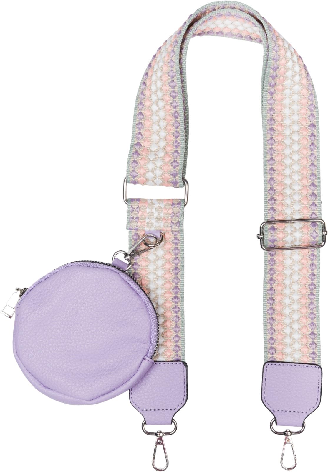 styleBREAKER Bag Shoulder Strap Adjustable Polka Dot Pattern with Small Purse, Interchangeable Bag Strap, Phone Strap, Phone Chain 02013037, Colour:Lilac