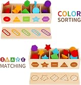 KMTJT Montessori Color Sorting Stacking Toys for 1 2 3 Year Olds view 2