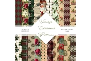 Vintage Christmas Patterns Scrapbook Paper: | Vintage Christmas Patterns Craft Paper | 8.5 x 8.5 inch | Christmas Ornaments T