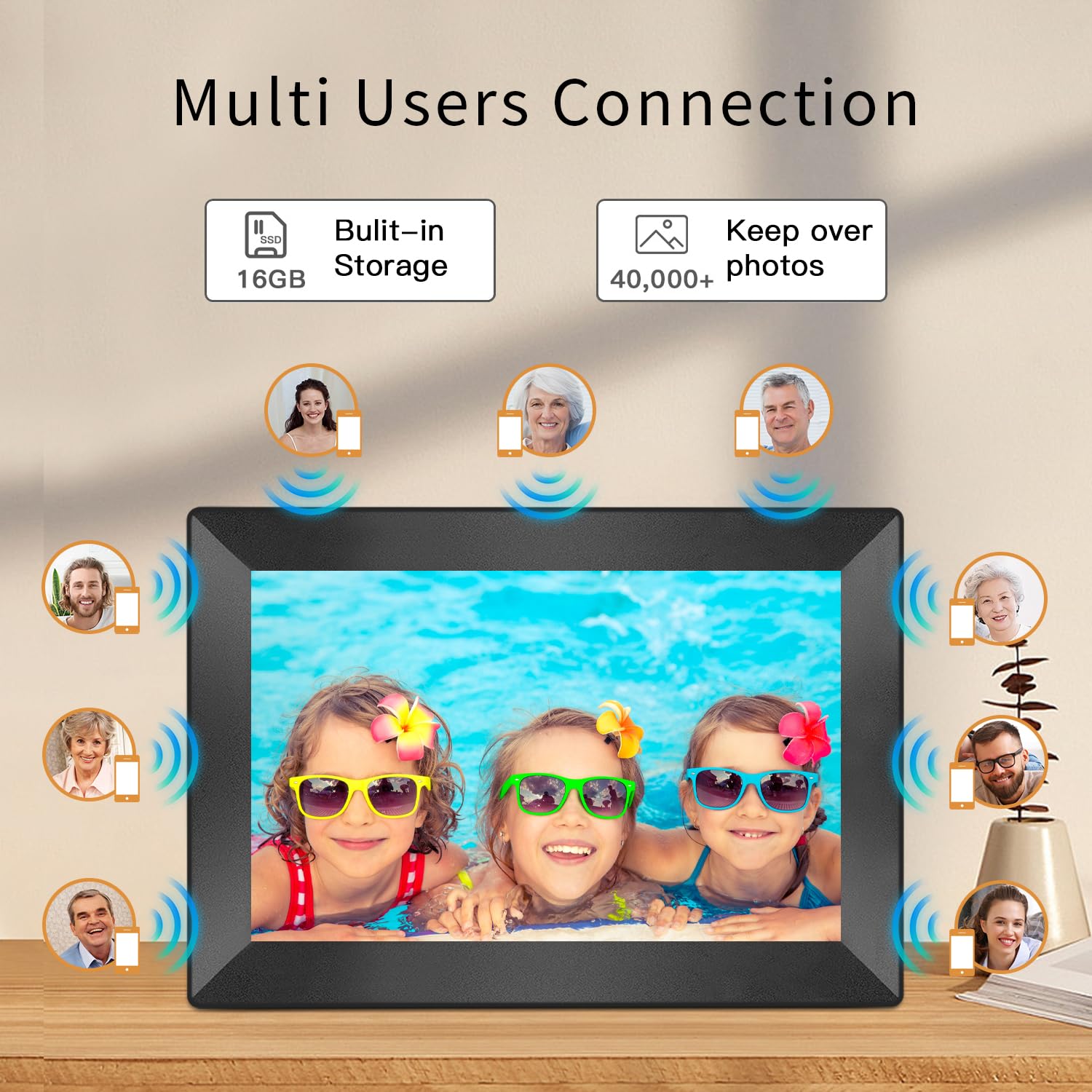 Uhale Digital Picture Frame 10.1 Inch HD Touch Screen Digital Photo Frame WiFi Enabled,16GB Storage,Auto-Rotate,Free Photo and Video Sharing to Family & Friends via The app