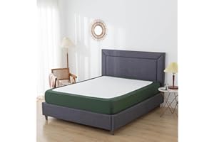 VTNXUN Box Spring Cover Queen Size, 4 Way Stretch Smooth and Elastic Wrap Around Band 4 Sides Bed Skirt for Hotel & Home - Queen, Green