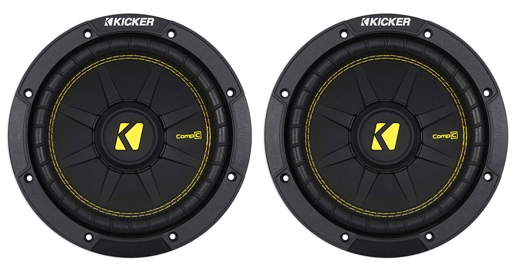 (2) KICKER 44CWCS84 CompC 8" 800w Single 4-Ohm Car Audio Subwoofers Subs CWCD84