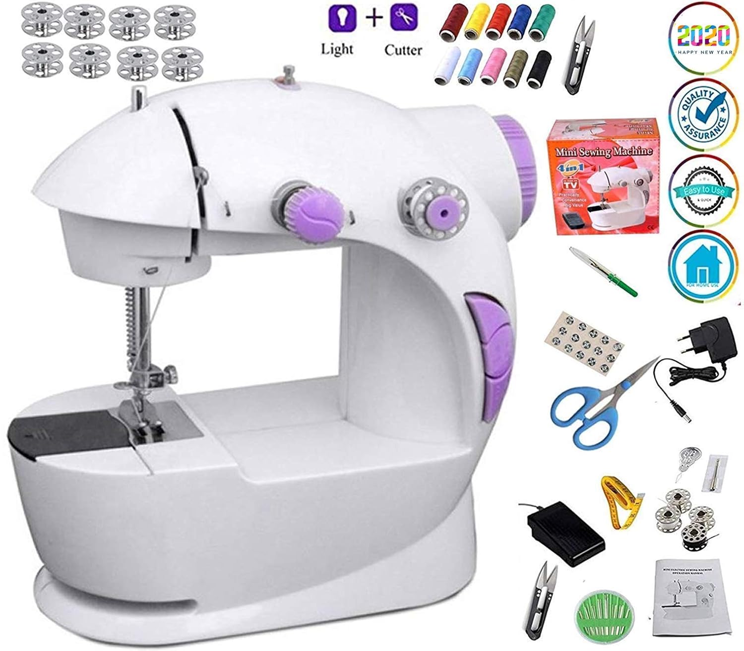 Vivir Sewing Machine for Home Mini with Focus Light and Sewing Kit for