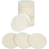 Nogeqi 20 Pcs Natural Loofah Sponge Pads for Washing Face, Exfoliating Body Face Scrub Pads for Makeup & Dead Skin Masks Removal, Exfoliating Face Pad for Women Men Cleansing Skin(2.17 Inch)