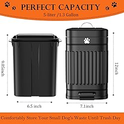 Kopuncare Dog Poop Trash Can Outside, 5L/1.3Gal