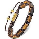 RTZN® Tigers Eye Bracelet for Men – Premium Artisan Handcrafted Golden Brown Tiger Eye Bead Bracelets – Natural Stone Tiger Eye Bracelet Men – Beaded Bracelets for Men
