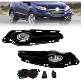 AniyaFDCX Fog Lights Compatible With 2016 2017 2018 HRV/HR-V Front Bumper Lights Driving Fog Lamps Halogen Bulbs w/Harness and Switch