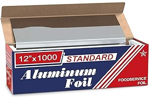 PONY PACKAGING 12"x1000 Standard Aluminum Kitchen Foil Rolls 1 Count