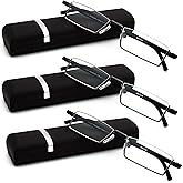 DABYDA Half Frame Reading Glasses with Portable Case Thin Lightweight Reader Glasses for Women and Men(3Pairs 3.0)