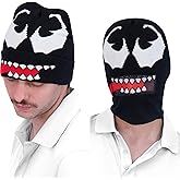 Marvel Venom Intarsia Roll Down Cuff Beanie Hat, Black, One Size