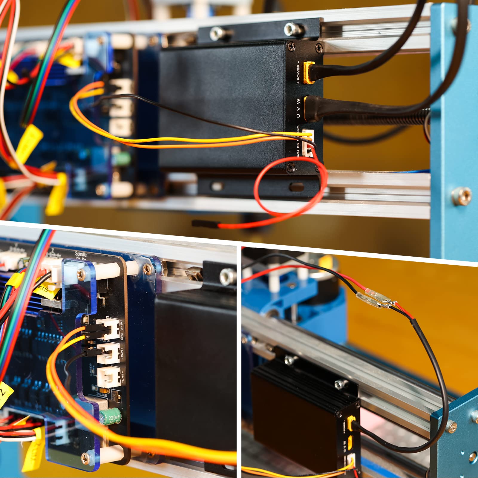 CNC Brushless Motor DC Spindle Kit 24V 12000rpm with Drive Board & Collet Holder Installed, Perfect for 3018-PRO CNC Machine