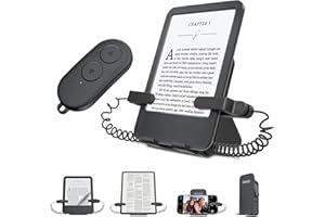HIGHGO Remote Control Page Turner and Stand for Kindle Paperwhite Oasis eReaders,Clicker Page Turner Forward and Backward,Kindle Accessories for iPhone,iPad,Tablets Reading,Camera Video Record &Selfie
