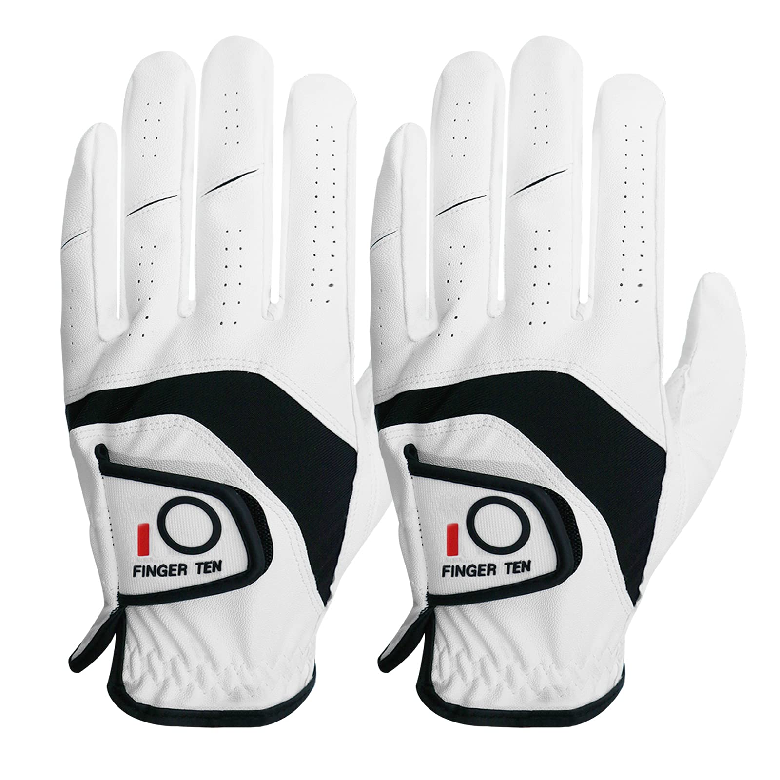 Mens Golf Gloves for Right Left Handed Golfer Leather Value 2 Pack, Golf Gloves Men Left Right Hand Weathersorf Rain Grip All Weather Durable Size S M ML L XL (L, 2 Pack Worn on Left Hand)