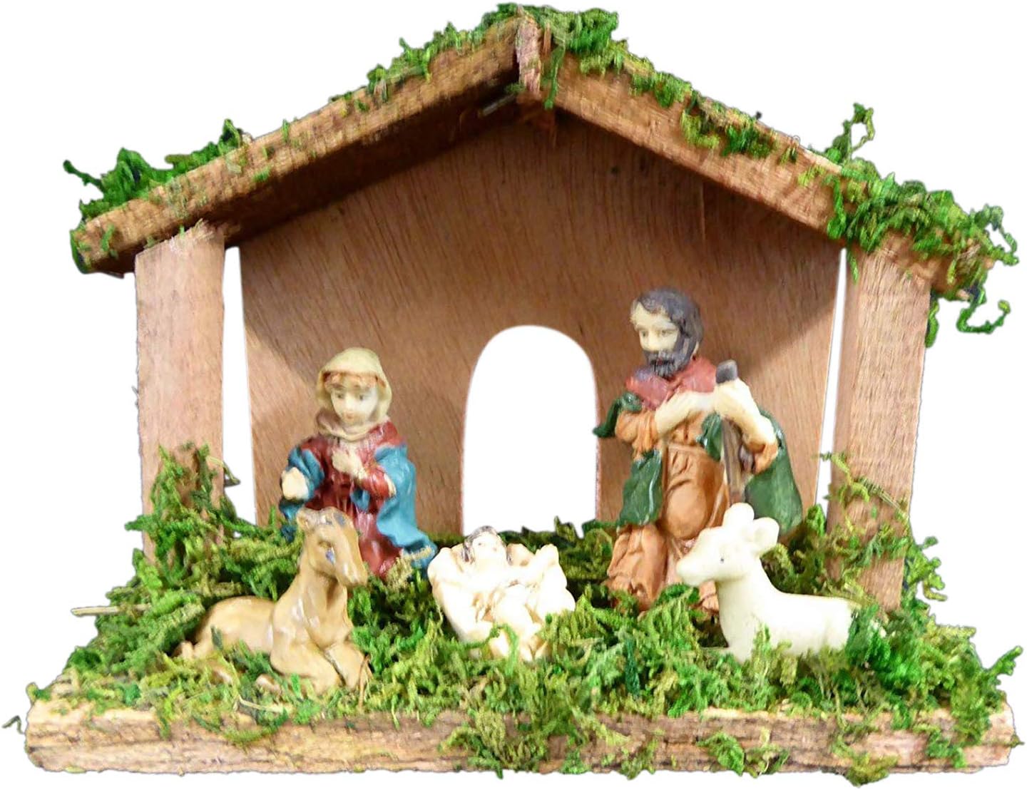 UKGardens Christmas Nativity Set 15cm Wooden Nativity Scene with