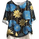 MARSVOVO Tunic Blouses for Women Dressy Casual Relaxed Fit Breathable Flowy Shirt Cute Boho Summer Tops