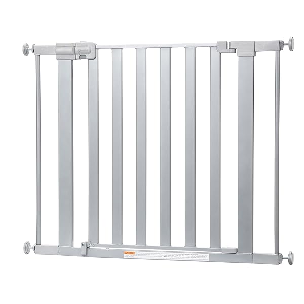 SAFETY 1ST WALK THROUGH BABY GATE WITH DOOR, ADJUSTABLE PRESSURE MOUNT LIFT, DOG GATES, FITS 29″-38″ WIDE, 1-PACK, SILVER