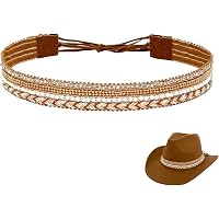 1175 Hat Bands For Women Cowboy Hats With 14k Gold Plated Paperclip Chain RAMUS KATEN Hat Bands for Women Cowboy Hats with 14K Gold  main image 4