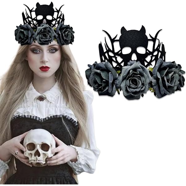 thumbnail image 2 of Dangling Glow In The Dark Skeleton Head Bopper Headband, White, One 2 of 11