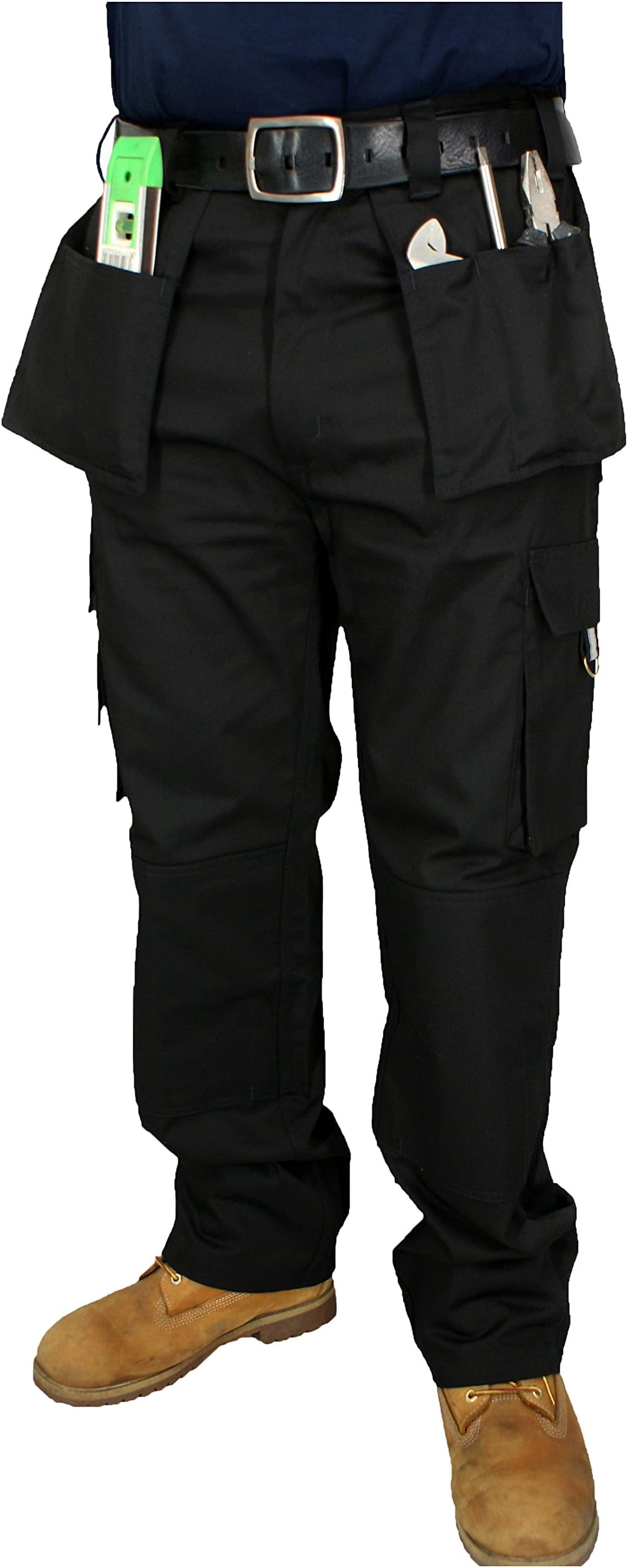 Mens Work Trousers Heavy Duty Multi Pocket Triple Stitch Trade Workwear Combat Pants