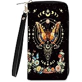Butterfly Wallet Gifts for Women, Small Slim PU Leather Sky Constellation Womens Wallet with Zipper, Credit Card Holder Wallets, Wristlet Wallets for Girls Women Mom Anniversary Birthday Present
