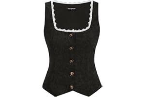 Scarlet Darkness Women Renaissance Corset Vintage Button Down Corduroy Pirate Waistcoat Vest